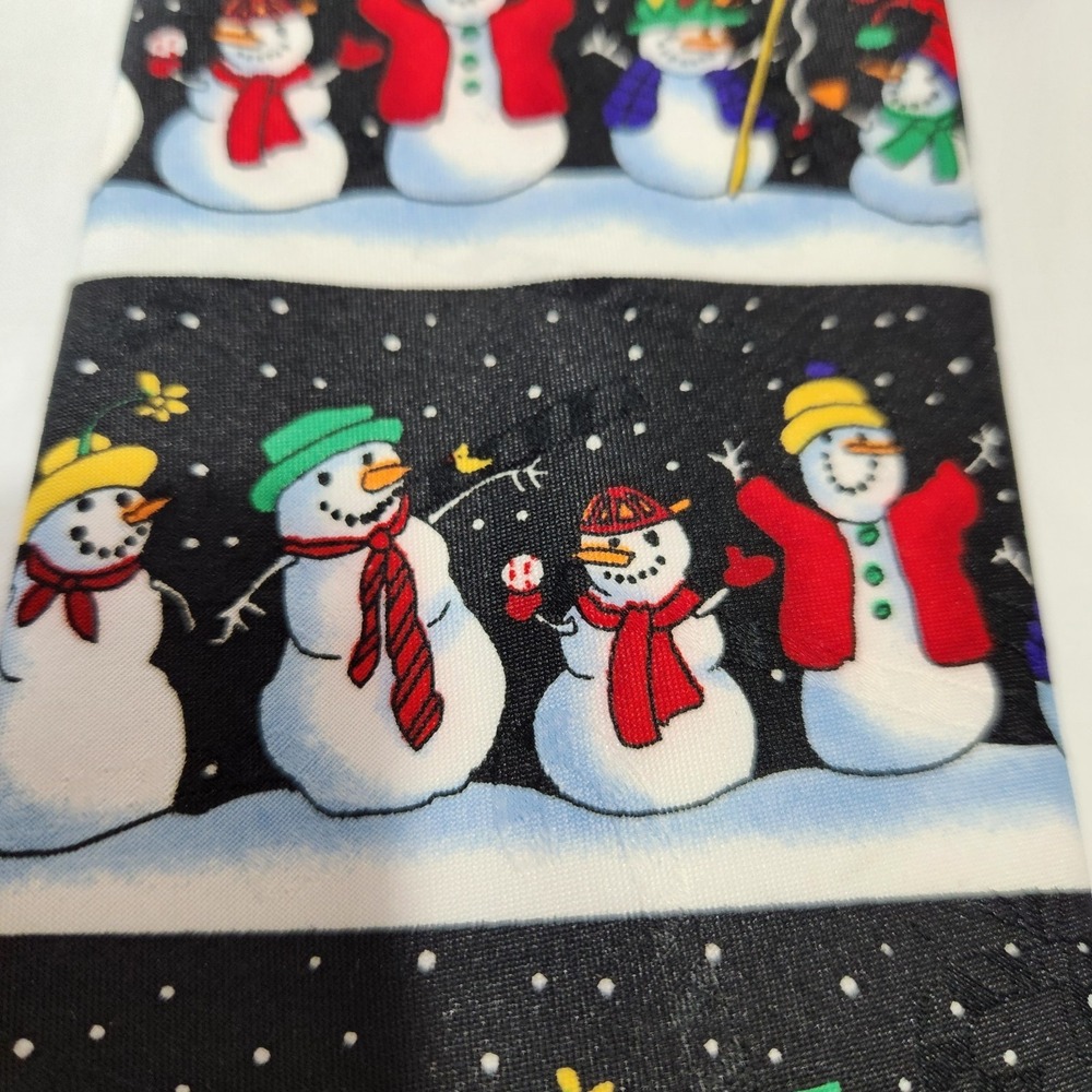 Hallmark‎ Snowman Necktie All Over Holiday Black / Multicolored - Picture 4 of 7